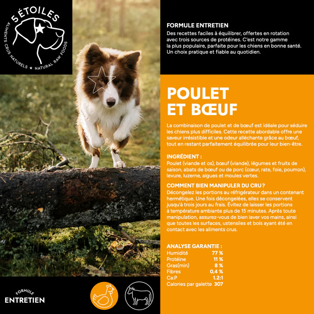 Aliments 5 Étoiles - Formule Entretien Poulet & Boeuf 10 lbs