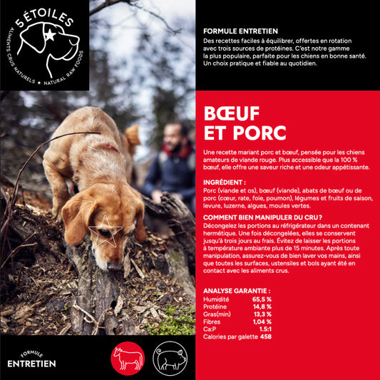Aliments 5 Étoiles - Formule Entretien Boeuf & Porc 10 lbs