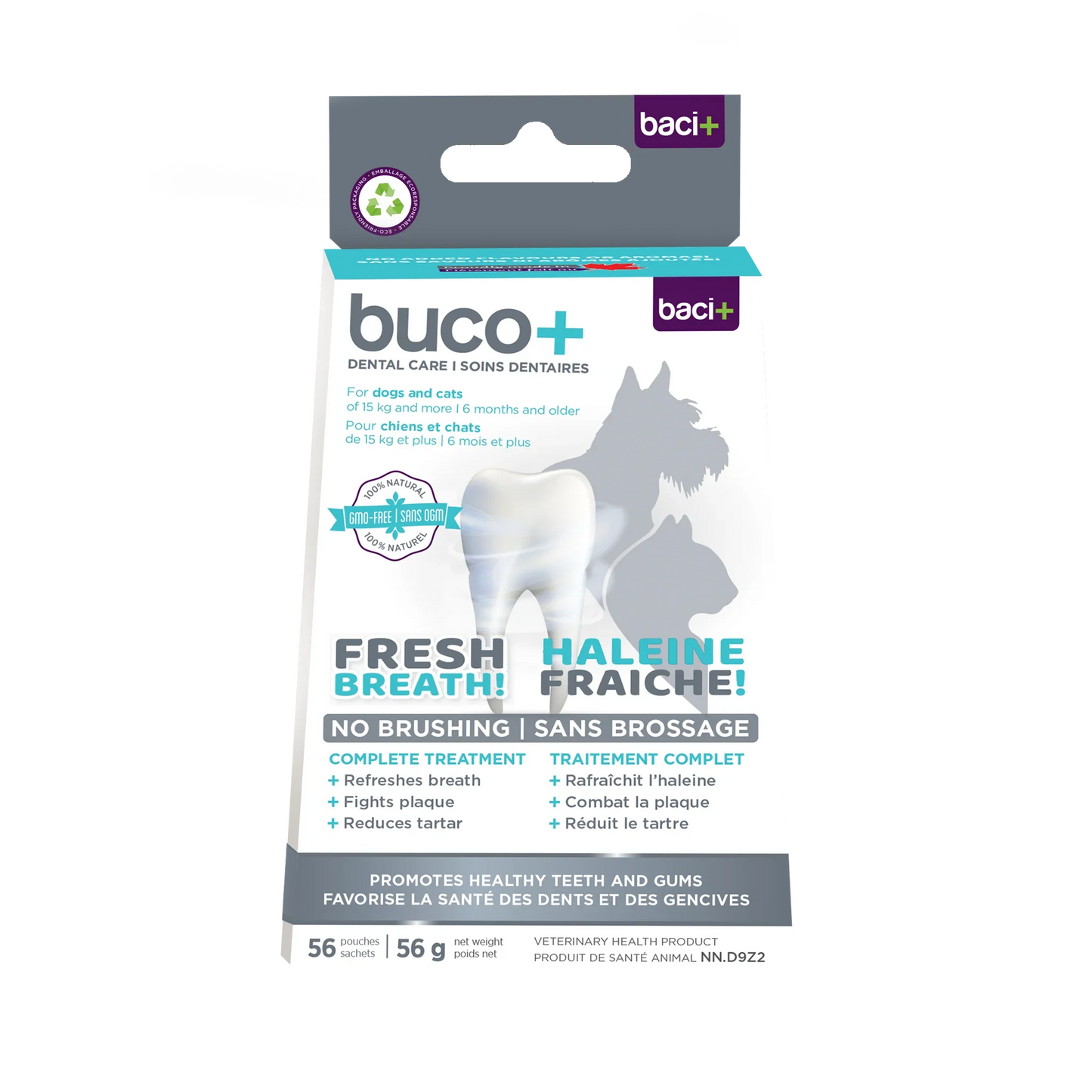 Soins Dentaires pour Chiens ou Chats plus de 15Kg - Baci+