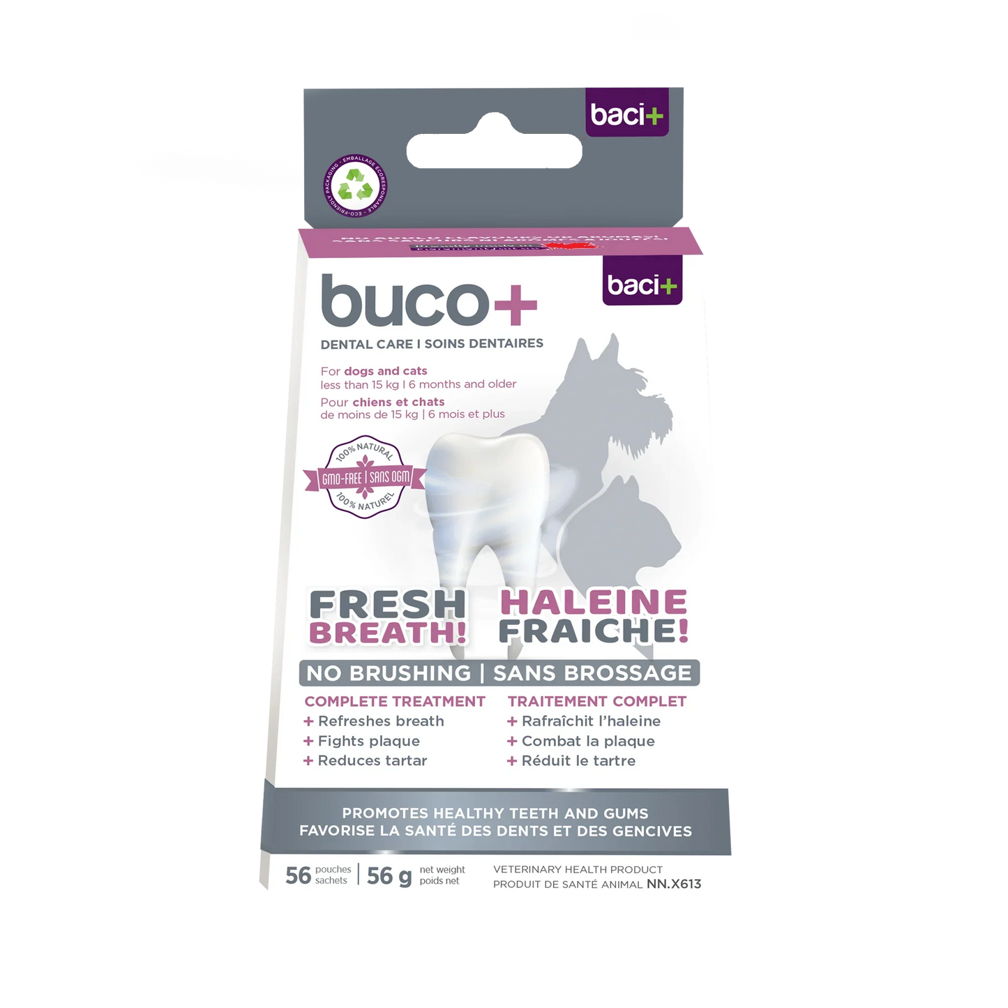 Soins Dentaires pour Chiens ou Chats moins de 15Kg - Baci+
